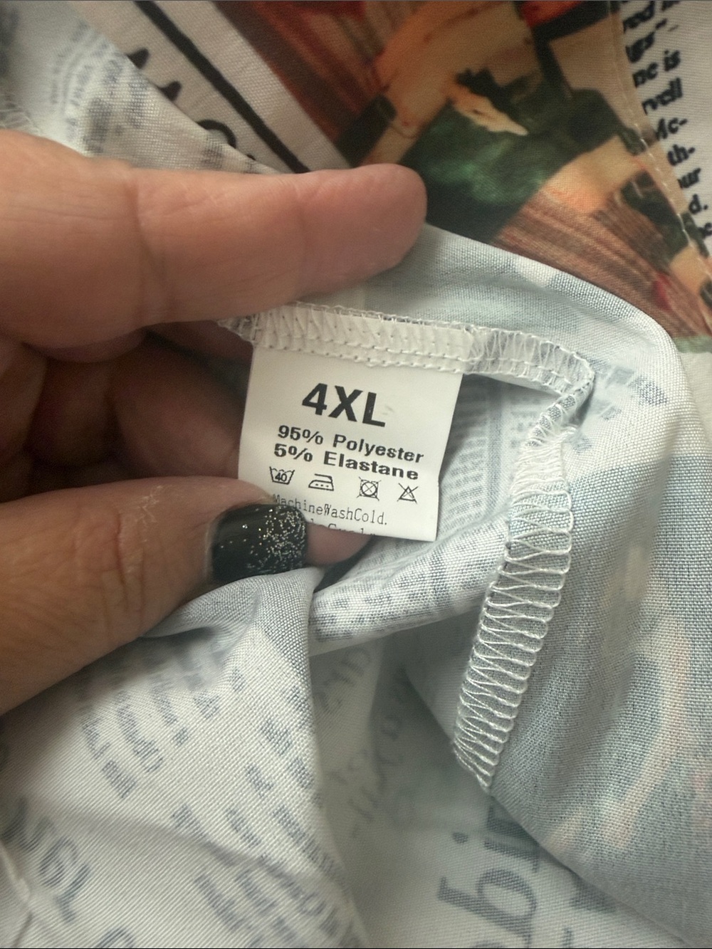 SHEIN Black & White Newspaper Print Wide Leg Pants - Picture 5 of 6